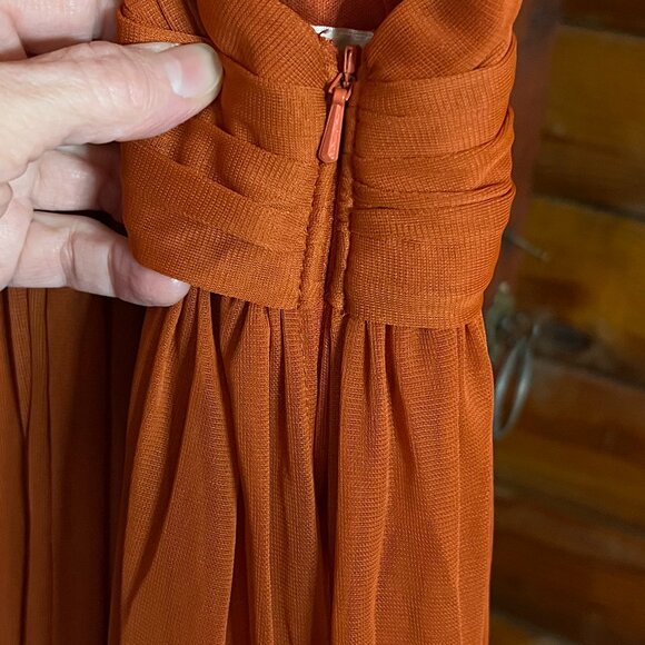 David's Bridal Sleeveless Lined Bridesmaid/Prom Gown, Color: Sienna, Size 0 - Picture 5 of 12